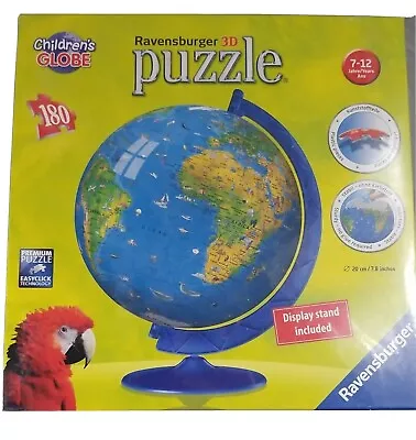 $16 • Buy Ravensburger Children's World Globe 180 Piece 3D Jigsaw Puzzle For Kids