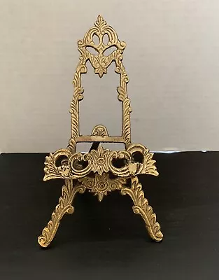 9” Brass Easel Display Stand Brass Scrying Mirror Stand Picture Frame Stand • $26.99