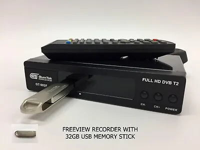 £37.99 • Buy Full HD Freeview Set Top Box 1080P RECORDER Digital TV Receiver With 32GB USB