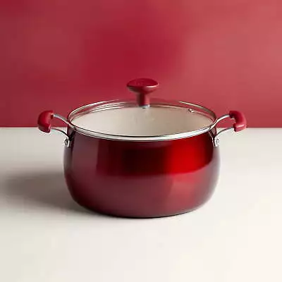 Clean Ceramic 5 Quart Non-Stick Aluminum Dutch Oven With Glass Lid Red • $28.47