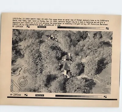 Aerial View Of MICHAEL JACKSON Home NEVERLAND RANCH In CA 1993 Press Photo • $40