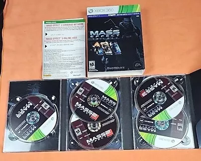 Mass Effect Trilogy 5-Disc Set W/ Slipcover Xbox 360 2012 - Complete CIB Tested • $17.99