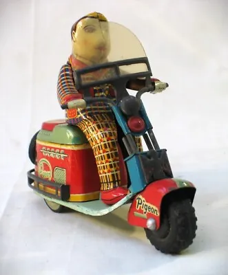 Vintage Tin Friction Pigeon Scooter - Japan • $950