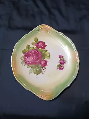 Antique Royal Bonn Serving Plate Franz Ant. Mehlem Germany Pink Roses 10 1/2  • £27.02