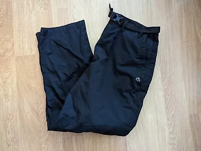 Craghoppers Kiwi 36R Walking Hiking Trousers W36 L31 Black With Belt  • £19.99