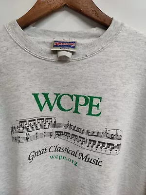 Vintage WCPE Classical Music Note Graphic Sweatshirt Adult Large Shorter Length • $23