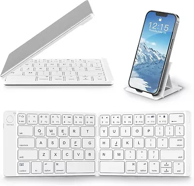 Wireless Mini Bluetooth Middle Bi-Fold Folding Keyboard For Laptop Tablet Phone • $19.99