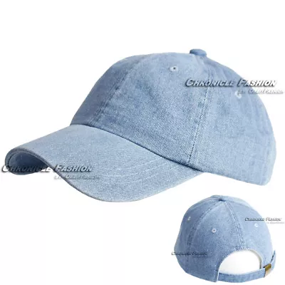 Cotton Baseball Cap Washed Adjustable Hat Polo Style Plain Solid Blank Dad Men • $8.45