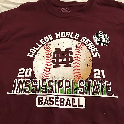 Mississippi State Bulldogs Baseball 2021 College World Series T Shirt Large • $15