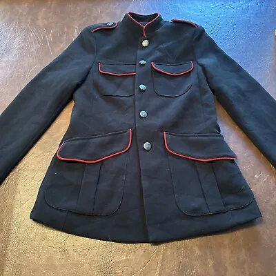 Beautiful Zara Trafaluc Outerwear Black & Red Military Style Peacoat Jacket XS • $29.99