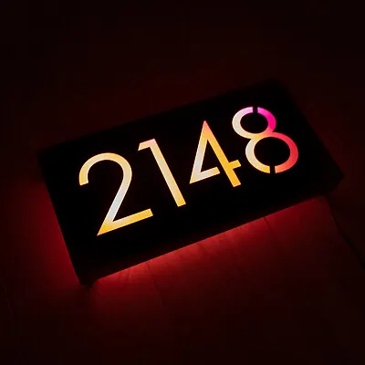 £175 • Buy LED House Number Sign Illuminated Floating Address Plaque