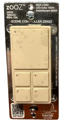 Zooz ZEN32 Z-Wave Scene Controller 700 Series Switch Wall Remote Light Almond • $20