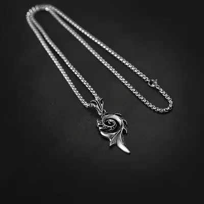 Long Fire Flame 925 Sterling Silver Necklaces Pendant Men Women Girls Gift • £3.49