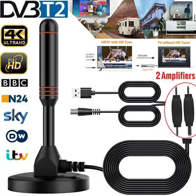DVB-T2 Mobile Digital TV Antenna Digital HD Freeview Aerial Ariel Magnetic Base • £10.07