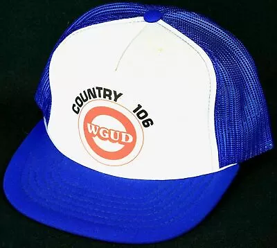 Vintage Country Radio Wgud Trucker Hat Mesh Snapback Blue White Moss Point Ms • $13.49