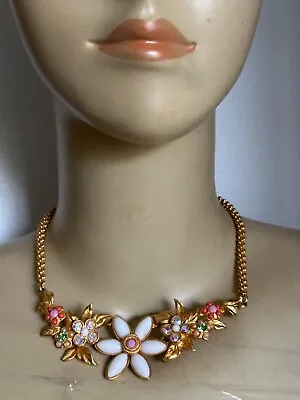 Romantic French Vintage CHRISTIAN LACROIX Necklace - Group Of Spring Flowers • $531.30