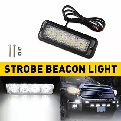 4X 12LED Strobe Lights Bar New Flashing Warning Hazard Beacon Amber/White • $11.99