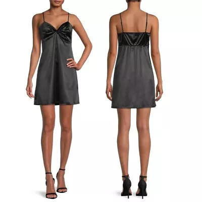 New No Boundaries Women's Size 4X Black Satin Slip Spaghetti Strap Party Dress • $23.10