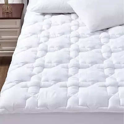 Queen Mattress Pad Cotton Deep Pocket Mattress Cover Non Slip Breathable And Sof • $56.91