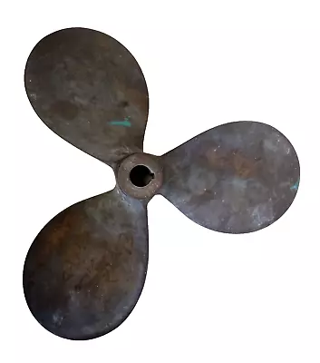 Used Brass/Bronze Marine 3 Blade Propeller 19  Dia. 18  Pitch 1-3/8  Taper Bore • $195