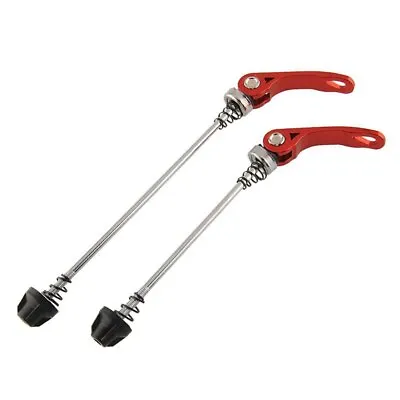 2x Set Bike Bicycle Wheel Hub Front And Rear Tire Quick Release QR Skewer Red • $9.95