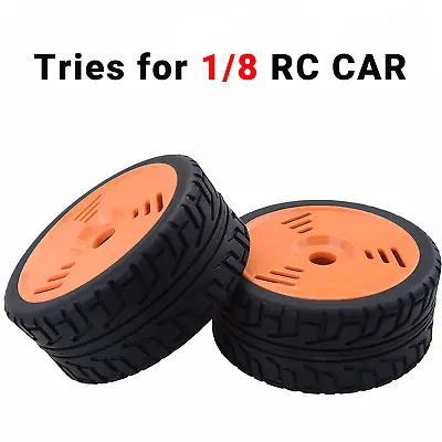Flat Running Plate Wheels Tires 17mm Hub For 1/8 RC On-road Car Orang (2pcs） • $18.99