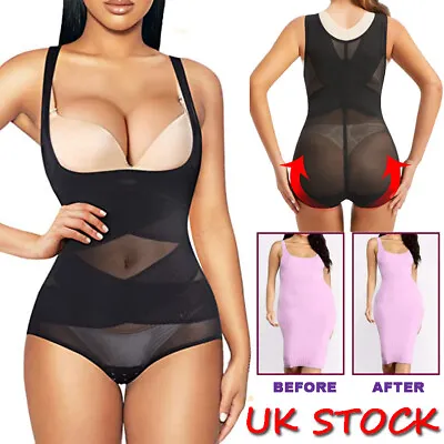 Women Trainer Tummy Control Firm Full Body Shaper Bodysuit Slimming Shapewear • £4.98