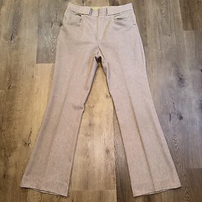 Vintage 60s 70s Wrangler Pants Mens Leisure Suit Flare Leg Disco Polyester 36 32 • $84.29