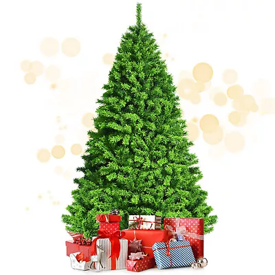 7.5ft Snow Flocked Hinged Artificial Christmas Tree W/ Metal Stand Green • $89.99