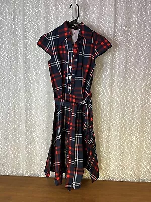 WEDTREND Women's Plaid Retro Vintage Style Cocktail Party Swing Dress Sleeveless • $10