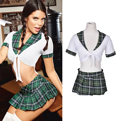 £6.66 • Buy Polyeste Sexy Lingerie Halloween School Girl Uniform Dress Costume Outfit TU