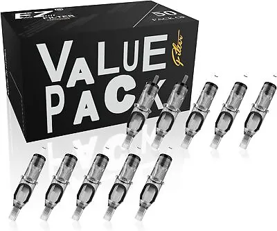 EZ Tattoo Cartridge Needles Mixed - 50Pcs #10 Bugpin Magnum Assorted 7RM 9RM 11 • £40.19