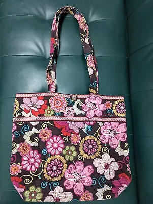 RETIRED Vera Bradley Libby Mod Brown And Pink Purse Classic Toggle Shoulder Bag • $5