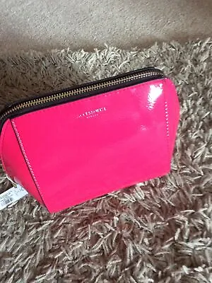 BNWT Pink Accessorize Shiny Makeup Bag/pouch Outer Polyurethane Inner Polyester • £8