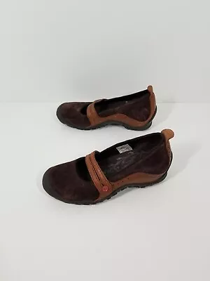 Merrell Plaza Bandeau Expresso Brown Suede Mary Jane Shoes Womens Size 6 • $20.98