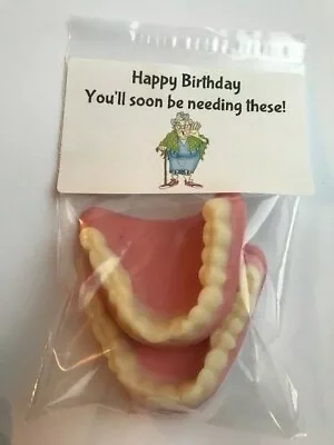Novelty Funny Joke Gift Jelly Gummy Dentures False Teeth Old Lady Walking Stick • £5.25