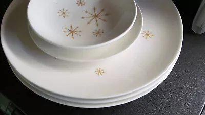 *Vtg MCM Royal China  Star Glow   IronStone 3 DINNER PLATES 3 CUPS & SAUCERS +2 • $23.99