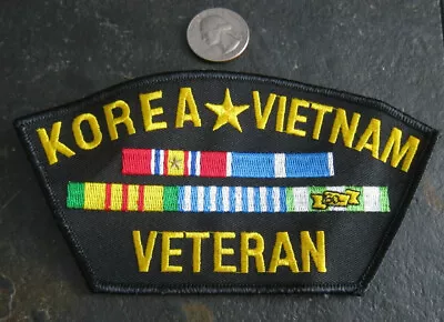 Korea And Vietnam Veteran W/ Service Ribbons Patch  • $4.99