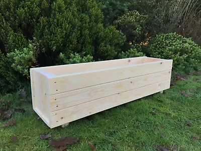 £33.99 • Buy Wooden Garden Planter Flower Plant Pot Basket Large Trough Raised Bed Patio Box