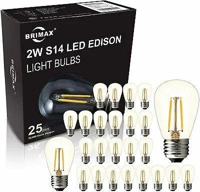 E26 LED Replacement Light Bulbs 2W S14 Clear Globe Edison Bulb 2700K Warm White • $12.08