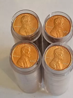 50pc 1969  Lincoln Memorial Cent Penny Uncirculated BU Rolls In Tube • $19.99