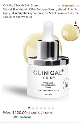 Clinical Skin Vitamin C Pro-Collagen Serum 20% L-Ascorbic Acid  TESTER NO BOX • $25