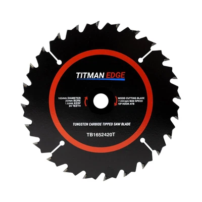 Titman Edge TCT Thin Kerf Circular Saw Blade 165mm X 20mm X 24 Tooth - TB1652420 • £13.33