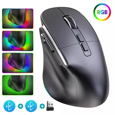 Wireless Gaming Mouse 2.4G Bluetooth Ergonomic RGB Backlit Mouse For Multi-Devic • $30.99