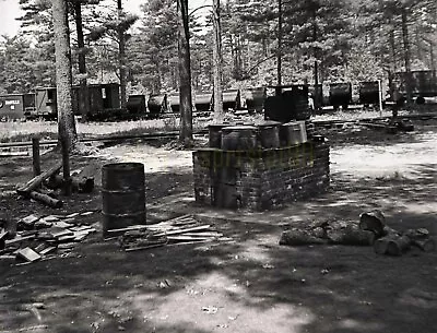 Edaville Railroad Rail Cars / Fire Pit - C1950s - Vintage Railroad Negative • $29.45