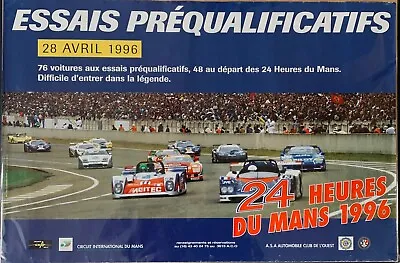 Original 1996 Le Mans 24 Hours Heures Du Mans Pre Qualifying Poster 911 Gt1  • £25