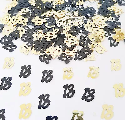 £2.49 • Buy 18th Birthday Black Gold Table Confetti / Age 18 Table Sprinkle Decorations