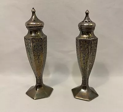 Vintage 1926 W.b. Mfg Co. Silverplated Tall Salt & Pepper Shaker 2880 Rare • $9.99