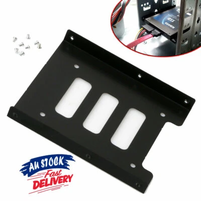 $6.39 • Buy 2.5  SSD To 3.5 Bay Black Hard Drive Rack Bracket Adapter Dock Tray HDD Mounting