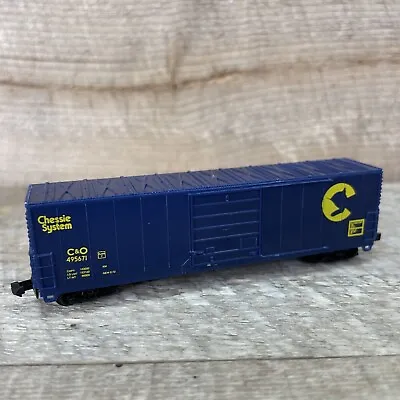 N Scale Life-Like C&O Chessie System Navy Blue Closed Box Car #495671 - EUC • $9.95